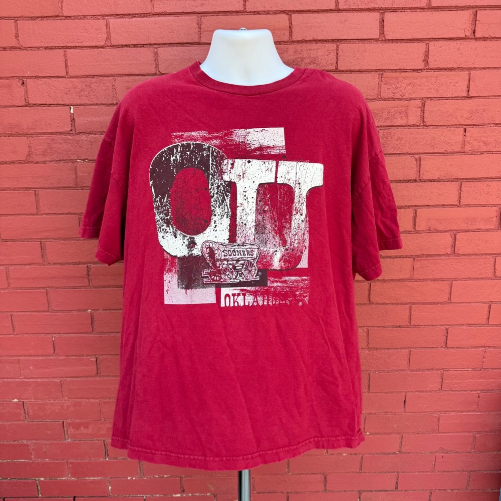 Vtg Champs Oklahoma Sooners OU Shirt Mens XL Red Graphic Team Edition Football